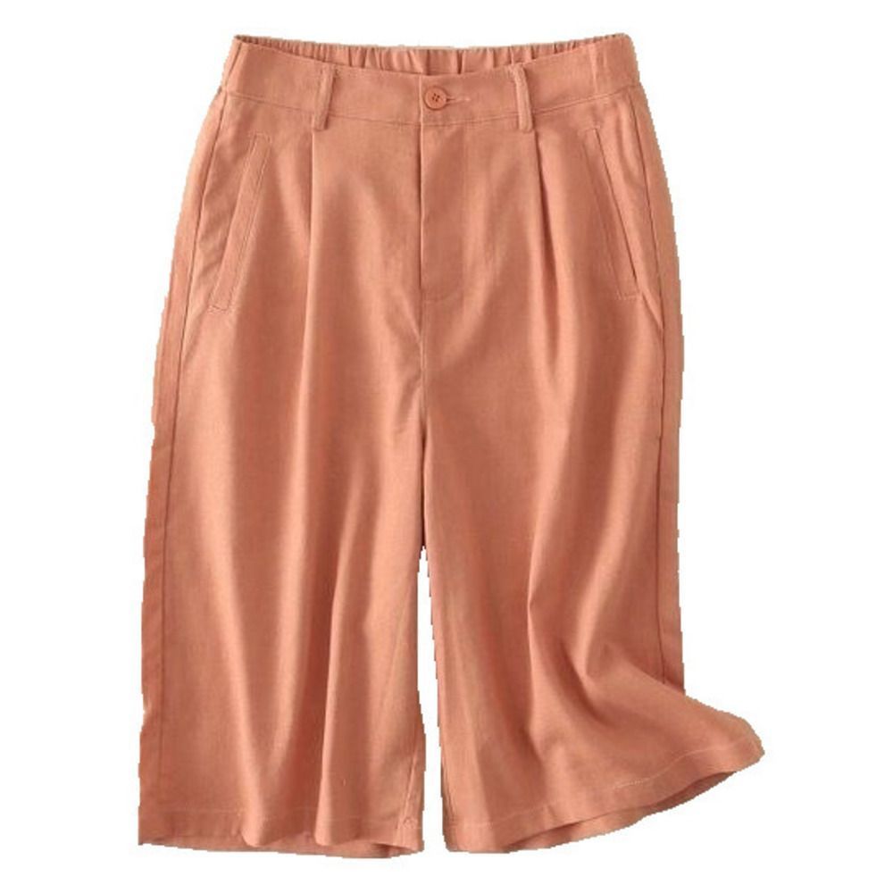 E-Rétro Brick Red Elastic-Waist Bermuda Shorts Women Size XXL